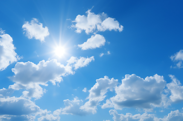 Previsão do tempo para Espírito Santo com céu ensolarado e poucas nuvens.