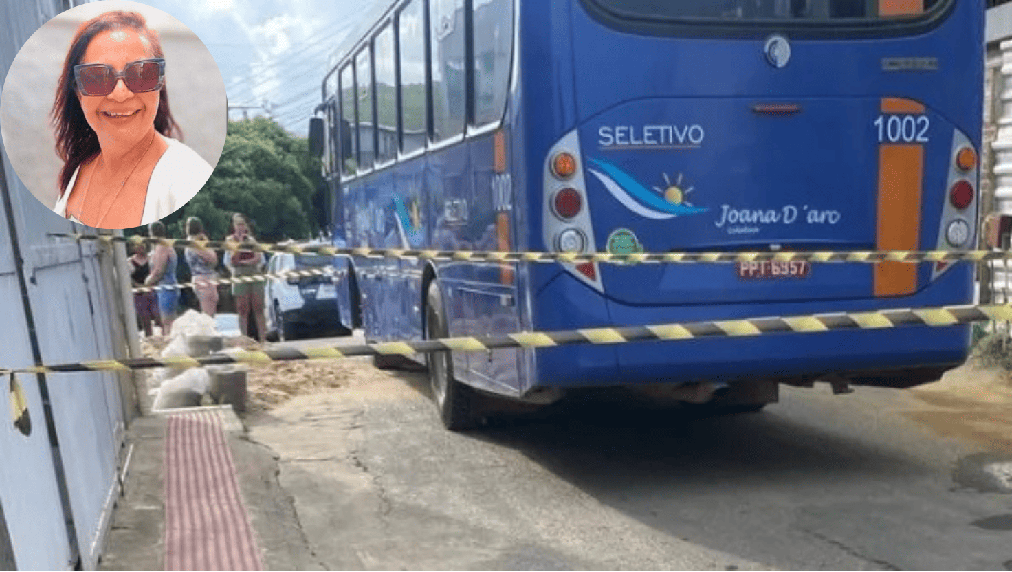Imagem ilustrativa de um ônibus e um ponto de parada, representando o local do acidente em Colatina.