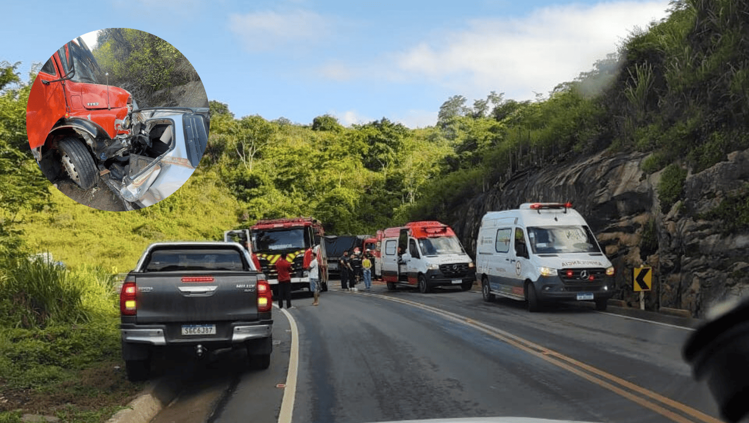 Motorista fica preso às ferragens após colisão frontal na ES-248 em Marilândia, Colatina
