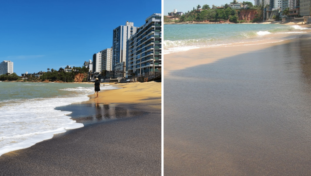Praia da areia preta em Guarapari ES