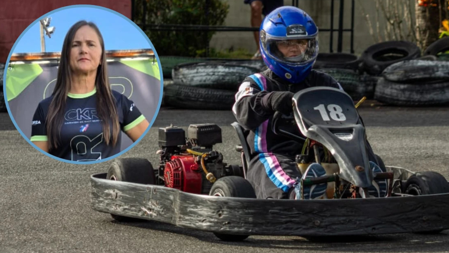 Vanda Gaide chegou à terceira etapa do Capixaba de Kart Rental Crédito: Divulgação